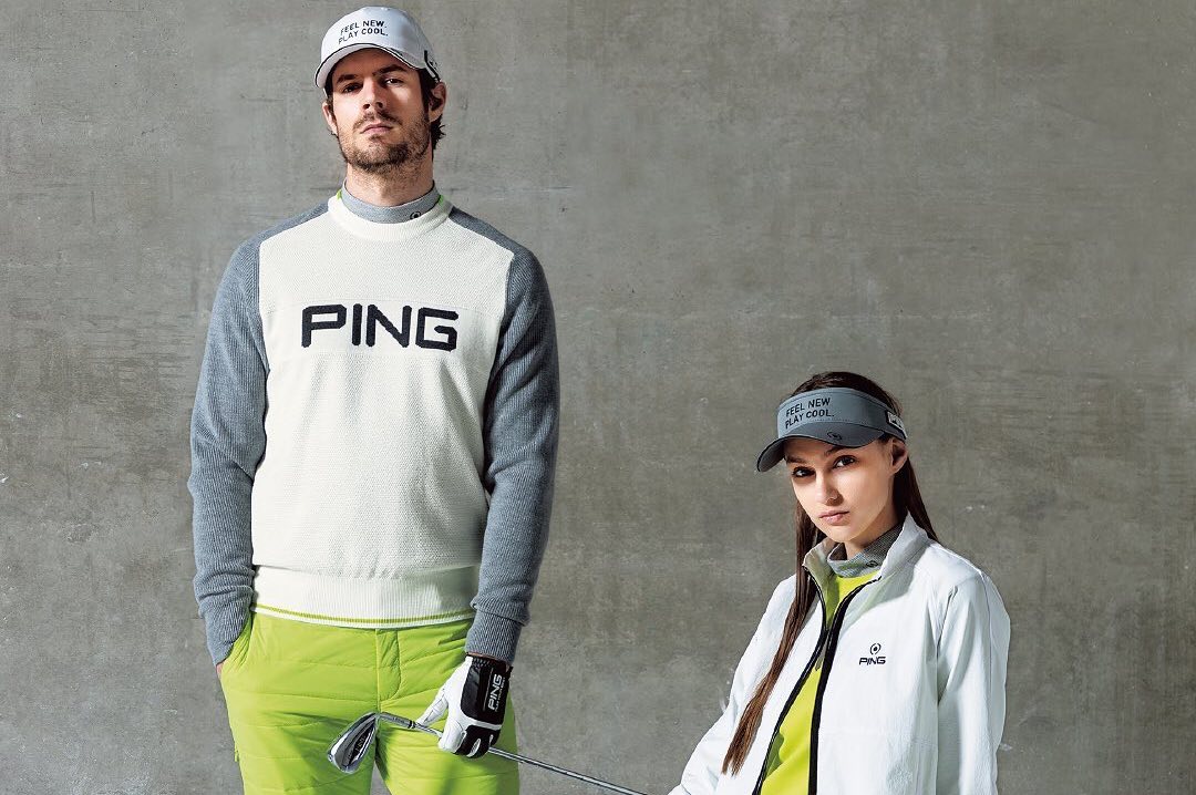 ping apparel/プルオーバーニット/Mサイズ/メンズ/ホワイト/星条旗 